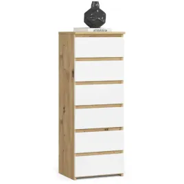 nowoczesna-komoda-dab-biala-6-szuflad-40-cm