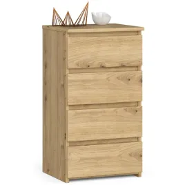 waska-komoda-40-cm-dab-artisan-do-salonu-4-szuflad