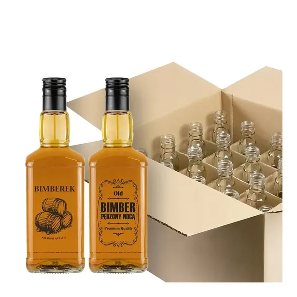 20x Butelki szklane DANIEL 0,5l nadruk BIMBER KRATOWNICA Wódka Alkohol