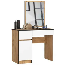 toaletka-90-cm-dab-craft-biala-2-szuflady-lustro