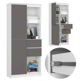 pojemny-regal-80-bialy-szary-7-polek-2-szuflady