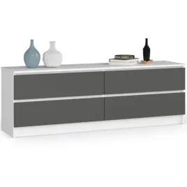 komoda-z-szufladami-160-biala-szary-mat-4-szuflady