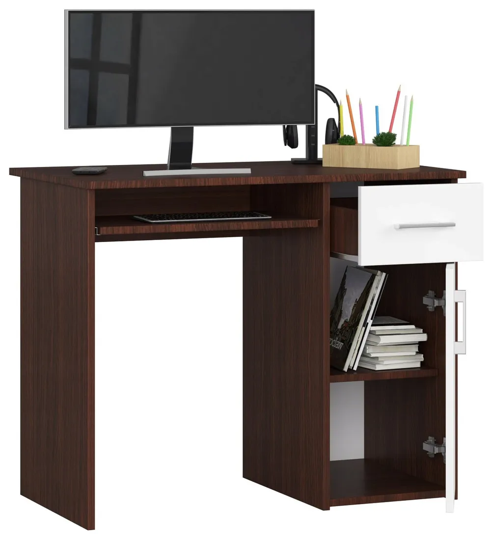 male-biurko-dzieciece-90-wenge-biale-1-szuflada
