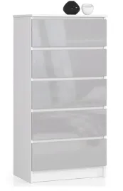 komoda-do-salonu-waska-60-cm-5-szuflad-bezuchwytowa-biala-metalik-polysk
