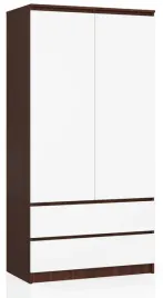szafa-garderoba-wenge-biala-2-szuflady-4-polki-90