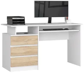 biurko-wolnostojace-135-cm-biale-sonoma-3-szuflady