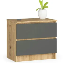 szafka-nocna-sypialnia-60-cm-2-szuflady-klasyczna-dab-artisan-grafit-szary