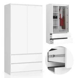szafa-dwudrzwiowa-90-cm-sypialnia-2-drzwi-2-szuflady-4-polki-pojemna-biala
