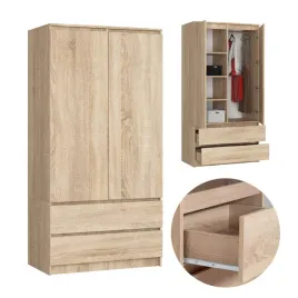 szafa-dwudrzwiowa-90-cm-sypialnia-2-drzwi-2-szuflady-4-polki-dab-sonoma