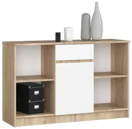 komoda-z-polkami-b-17-120-cm-1-szuflada-1-drzwi-pojemna-dab-sonoma-biala