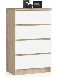komoda-do-salonu-klasyczna-60-cm-4-szuflady-bezuchwytowa-dab-sonoma-biala