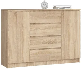 komoda-z-polkami-140-cm-2-drzwi-4-szuflady-pojemna-bezuchwytowa-dab-sonoma