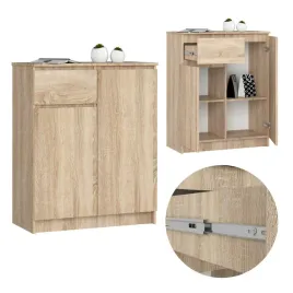 komoda-do-salonu-szafka-80-cm-2-drzwi-1-szuflada-bezuchwytowa-dab-sonoma