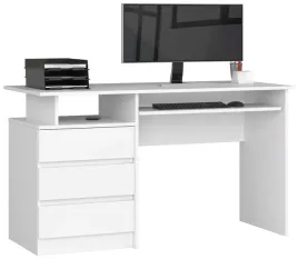 biurko-wolnostojace-komputerowe-clp-135-cm-3-szuflady-2-polki-szkolne-biale