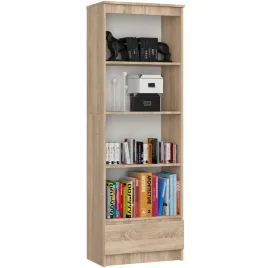 regal-stojacy-60-cm-szafka-1-szuflada-4-polki-ksiazki-wysoki-dab-sonoma