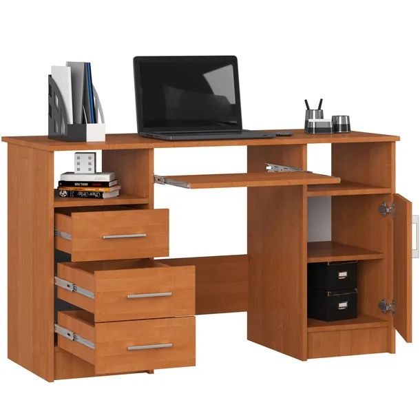 biurko-komputerowe-mlodziezowe-olcha-do-pokoju-3-szuflady-5-polek-124-cm-kolekcja-classic