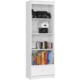 regal-stojacy-60-cm-szafka-1-szuflada-4-polki-ksiazki-wysoki-pojemny-bialy