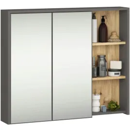 szafka-lazienkowa-wiszaca-z-lustrem-90-cm-2-drzwi-6-polek-szary-dab-artisan