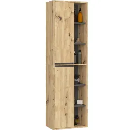 szafka-lazienkowa-wiszaca-wysoka-50-cm-2-drzwi-10-polek-dab-artisan-szary