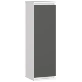 witryna-szafka-wiszaca-do-salonu-30-cm-waska-1-drzwi-3-polki-biala-szara
