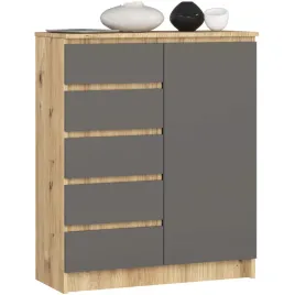 pojemna-komoda-do-sypialni-80-cm-duza-1-drzwi-5-szuflad-dab-artisan-szara
