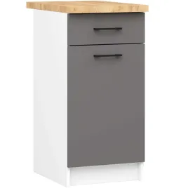 szafka-kuchenna-stojaca-1-drzwi-1-szuflada-40-cm-z-blatem-biala-front-szary