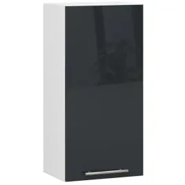 szafka-do-kuchni-waska-40-cm-biala-wiszaca-front-polysk-grafit-2-polki
