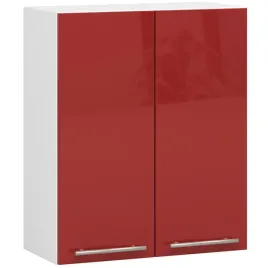klasyczna-biala-wiszaca-szafka-do-kuchni-front-czewrony-polysk-60cm-2-polki