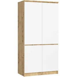 szafa-do-sypialni-90-cm-pojemna-4-drzwi-4-polki-garderoba-dab-artisan-biala