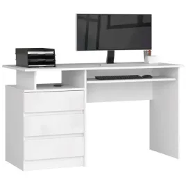 wolnostojace-biurko-bialy-polysk-3-szuflady-135-cm