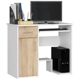 biurko-do-pracowni-90-cm-1-szuflada-biale-sonoma