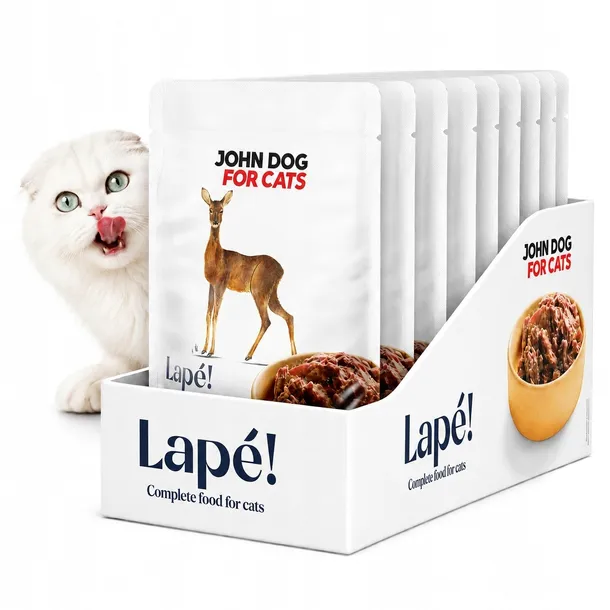 Karma mokra dla kota John Dog for Cats Lapé Sarna mono saszetki 10x100g