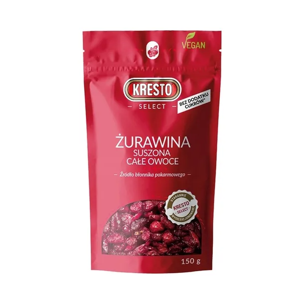KRESTO Select Żurawina suszona - całe owoce 150 g