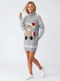 sukienka-sweter-damska-dzianinowa-ciepla-oversize-golf-szara-wygodna-m