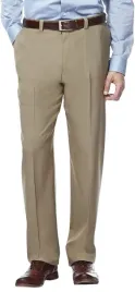 haggar-brazowe-eleganckie-spodnie-proste-w-kant-z-paskiem-32-30-j7d