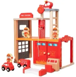 drewniana-straz-pozarna-remiza-strazacka-zestaw-drewniane-figurki-zabawa