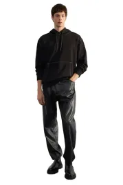 trendyol-man-czarna-bluza-meska-z-kapturem-dlugi-rekaw-kangurka-l-5da