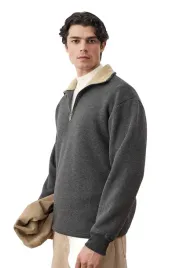 trendyol-man-bluza-meska-zamek-szara-z-bezowym-kolnierzem-m-5da