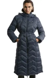 karen-millen-granatowa-pikowana-kurtka-z-kapturem-petite-36-b1c