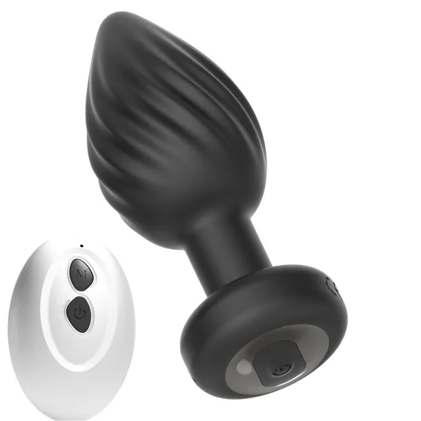 SILIKONOWY KOREK ANALNY Z PILOTEM 10 TRYBÓW WIBRACJI WODOODPORNY ANAL PLUG
