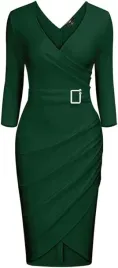 sukienka-elegancka-rayson-z-paskiem-dekolt-w-serek-rekawy-3-4-zielona-xl