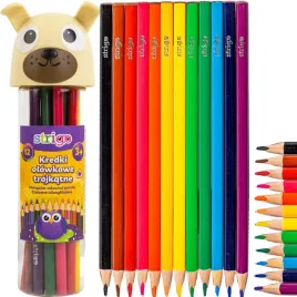 strigo-kredki-szkolne-trojkatne-olowkowe-12-kolorow-w-etui-piesek