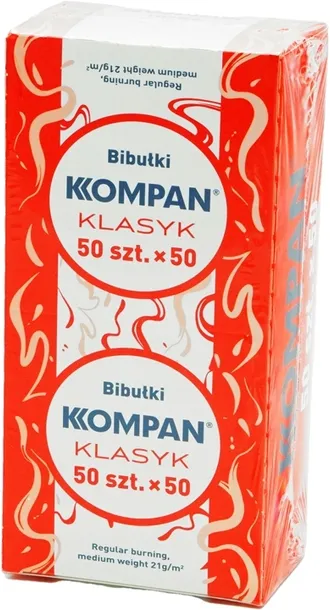 Bibułki Bletki do papierosów KOMPAN KLASYK 50x50szt papierosowe