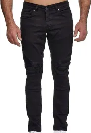 jeansy-meskie-slim-fit-biker-czarne-elastyczne-bawelniane-w42l36