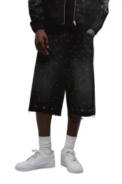 boohooman-czarne-spodenki-meskie-z-cwiekami-i-surowym-dolem-34-z3a
