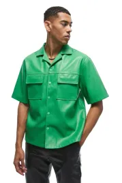boohooman-zielona-koszula-meska-casual-z-krotkim-rekawem-xl-z3a
