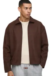 boohooman-meska-koszula-casual-brazowa-z-zamkiem-i-kolnierzykiem-xs-z3a