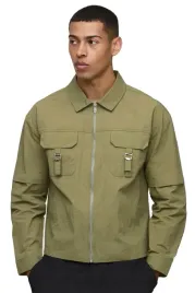 boohooman-meska-koszula-casual-khaki-z-zamkiem-i-kieszeniami-l-z3a