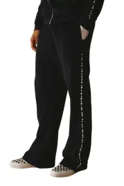boohooman-czarne-spodnie-dresowe-meskie-z-cwiekami-na-boku-xl-z3a