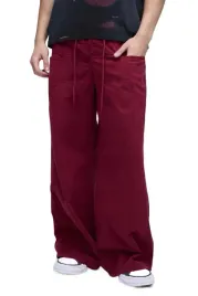 boohooman-luzne-spodnie-meskie-baggy-bordowe-z-paskiem-s-z3a